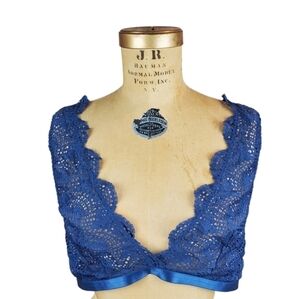 Nwt Oh Là Là Chéri Desirée Plus Size Lace Bralette Blue Size 4X Plus Size